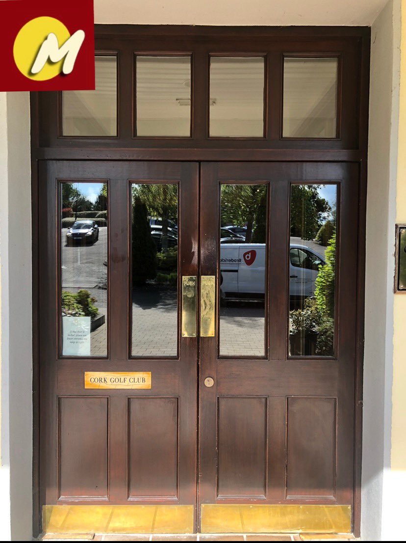 Throwback to when we stripped and redecorated these entrance doors to Cork Golf Club #littleisland #cork #corkgolfclub #corkgolf #golf #qualitycounts #exterior  @CorkGolfClub