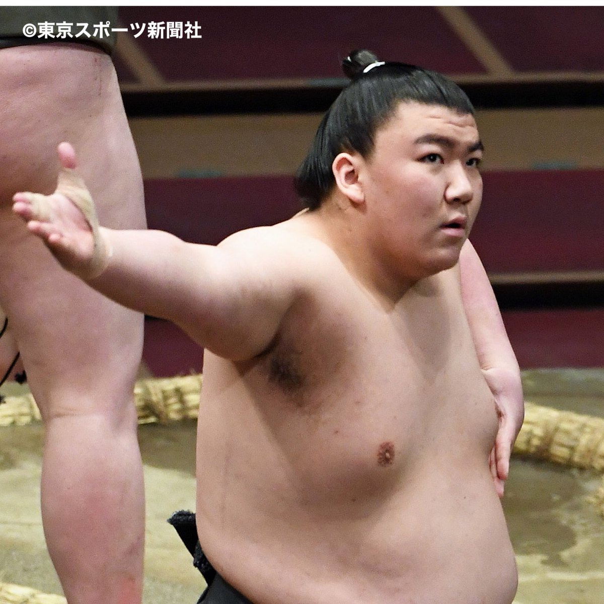 東スポ写真部 大相撲 21年3月18日 両国国技館 大相撲3月場所5日目 奮闘する元横綱大鵬の孫 元関脇貴闘力の 次男 鵬山 三男 王鵬 四男 夢道鵬 大相撲 大相撲3月場所5日目 Sumo
