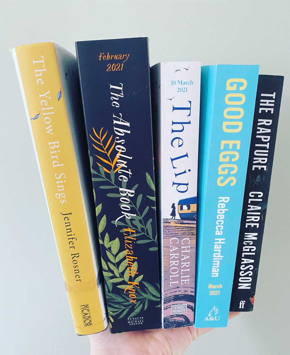 Happiest of publication &amp; paperback publication to these wonderful books💫💛 
#TheYellowBirdSings #TheAbsoluteBook #TheLip #GoodEggs #TheRapture 

<a href="/jen_rosner/">Jennifer Rosner</a> <a href="/ElizabethKnoxNZ/">Elizabeth Knox</a> <a href="/CharlieCarroll1/">Charlie Carroll</a> #RebeccaHardiman <a href="/ClaireMcGlasson/">Claire McGlasson</a>