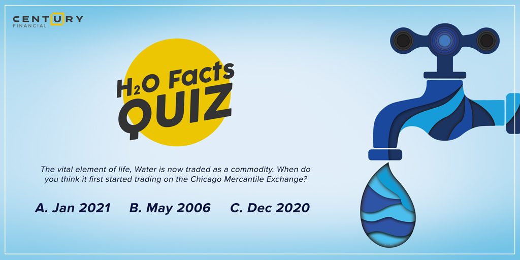 Century_Fin's tweet photo. With #WorldWaterDay approaching, know everything about this imperil natural resource. Answer the quiz to build on your #WaterIQ.
#WaterActionDecade #ValueWater #WWD2021 #CenturyFinancial https://t.co/bRuWPOSmTX