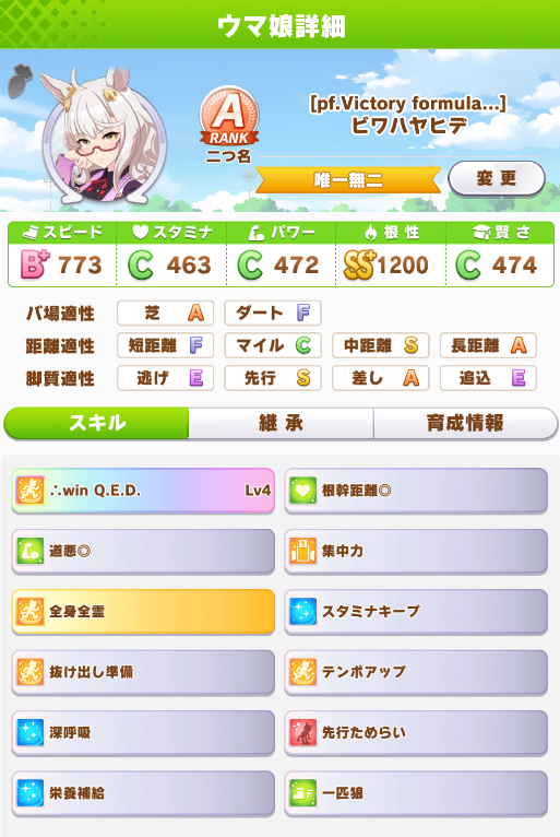 ピート１号 減塩商品ゆっくりレビューやってます Di Twitter 試走のつもりが最高評価更新してしまった W 根性固めデッキ面白いわ 回復スキル多いからスーパークリークいらなかったね ウマ娘プリティーダービー