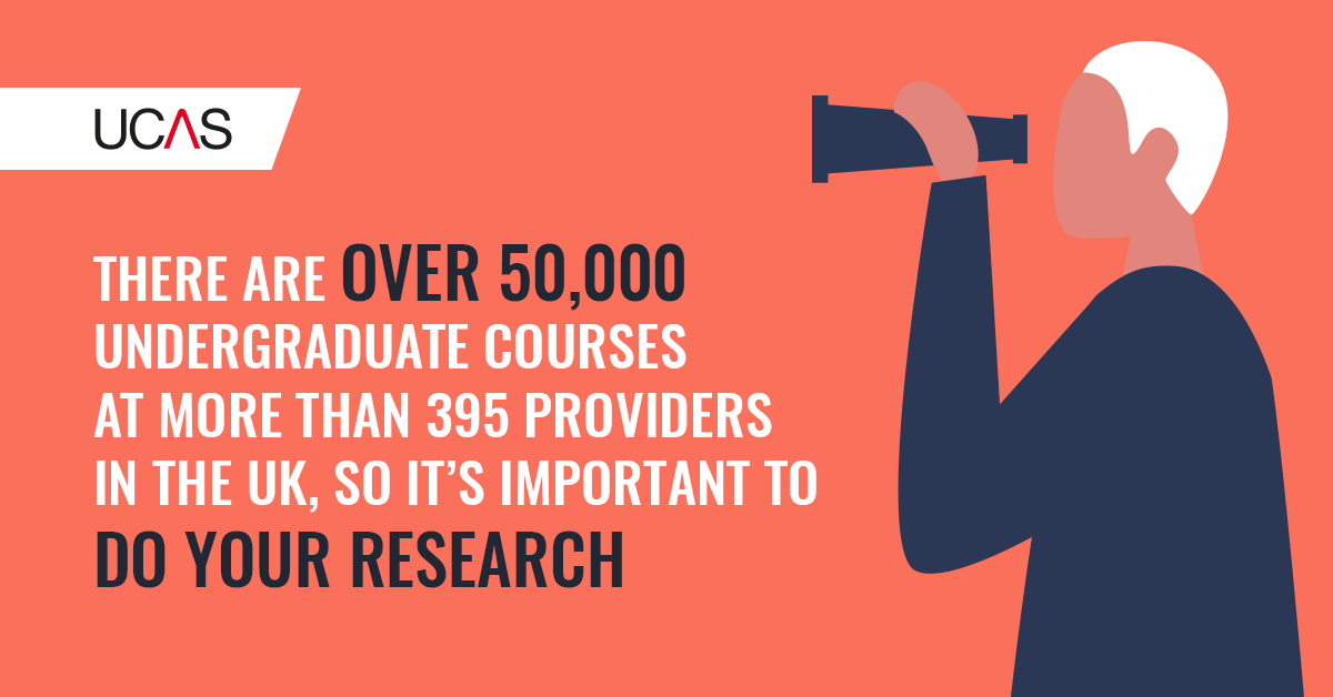 ucas_online's tweet photo. There are over 50,000 undergraduate courses at more than 395 providers in the UK, so it’s important you do your research  📚 

Here’s how! https://t.co/ImVYquVgTx https://t.co/Ekhe0az6py