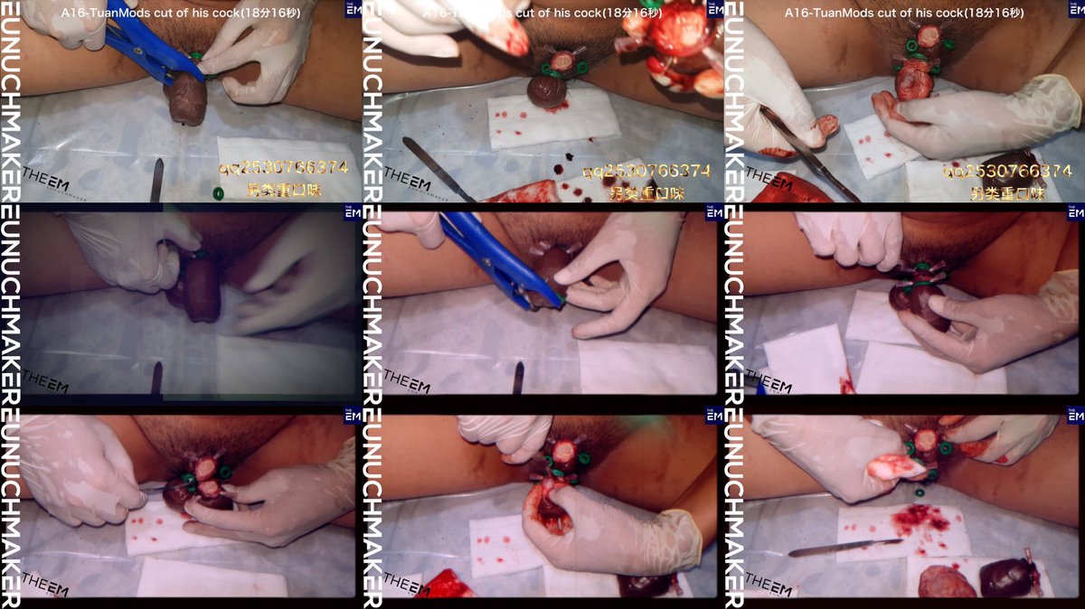 dior2530766374's tweet photo. eunuchmaker网站3月份的新作品：A16-TuanMods cut of his cock(18分16秒)，官网售价89英镑，真尼玛贵哦，不过人家也是下了血本，必须认可！ Excellent.
这是一部同时切���JJ和蛋蛋的佳作，整套过程干净利落，好像也没啥疼痛感，主人公一边放着舒缓音乐，一边自己动手下刀！😂😂😂 https://t.co/EIAXnBdagH