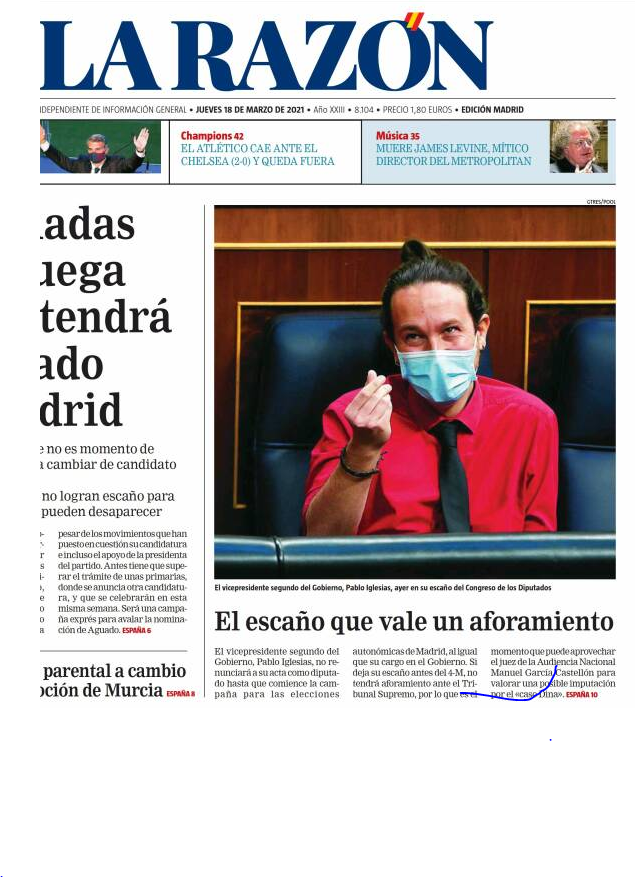 rosamariaartal's tweet photo. Marhuenda anima al juez García Castellón a "aprovechar que Pablo Iglesias estará sin aforamiento", dado que el Supremo le echó un buen rapapolvo (al juez) por empecinarse a acusar sin pruebas a Iglesias. Este panfleto no lo lee nadie, pero Marhuenda y clan son fijos en tertulias https://t.co/KzDi696cBB