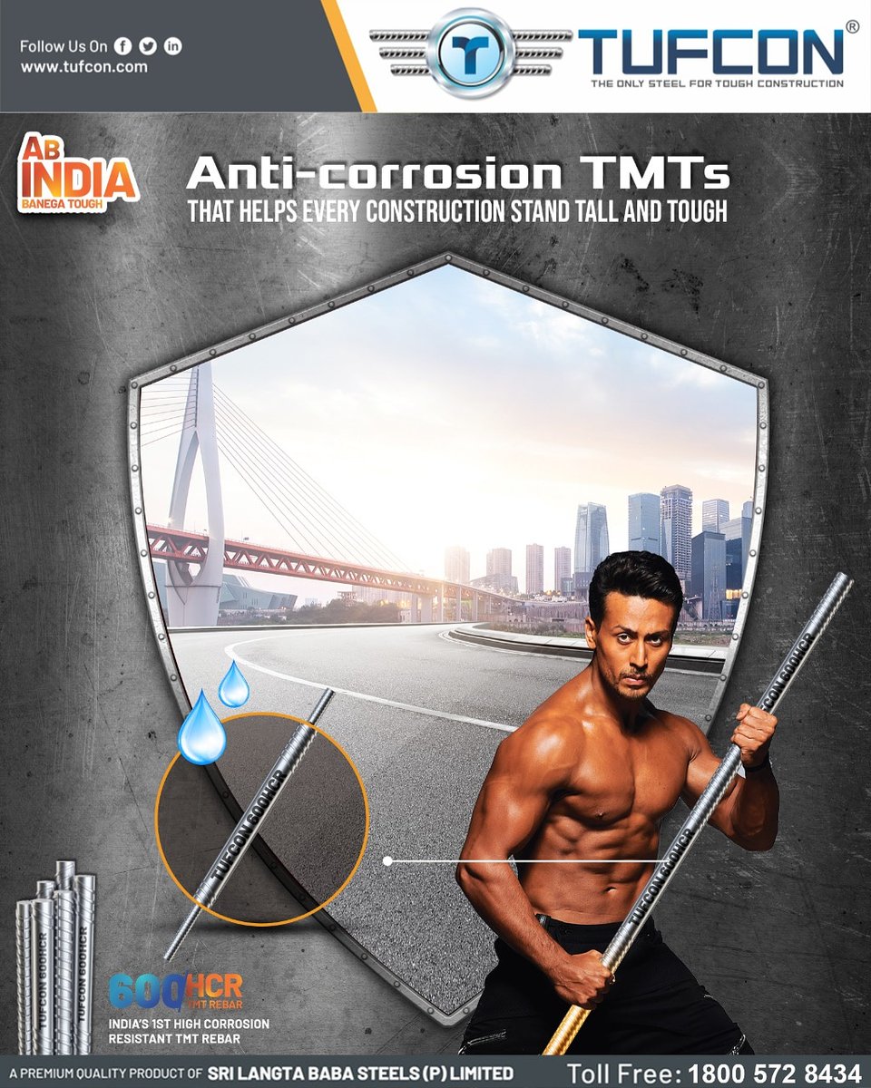 TufconTMT's tweet photo. #AntiCorrosionTmts that helps every construction
#StandTall and #Tough
#TUFCON #TheOnlySteelForToughConstruction https://t.co/X1Shdfz3tC