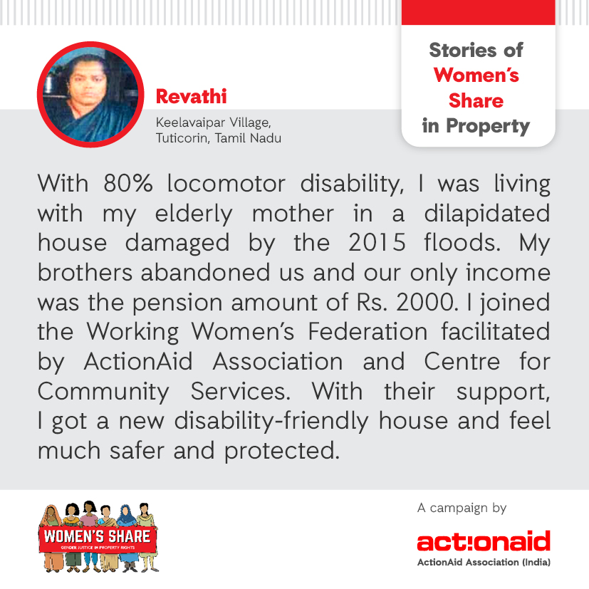ActionAidIndia's tweet photo. We work with communities & empower them to assert their rights. As part of our efforts together with our allies, we strengthen women's understanding on their rights & support them to access the same. Read what Revathi from Tamil Nadu has to say. #WomensShare #ActWithHer https://t.co/NTse2PBBId