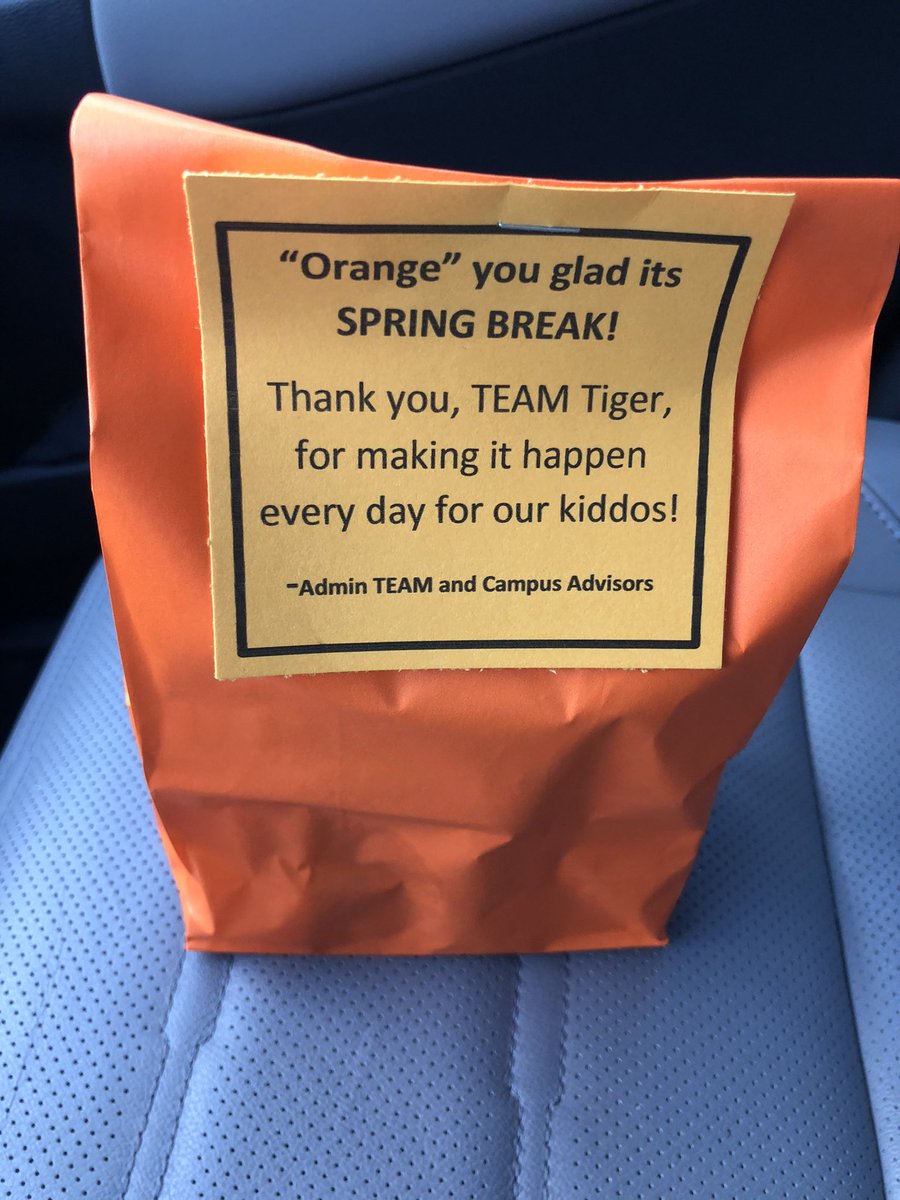 Feeling appreciated and ready for Spring Break! Love my Team Tiger and how they rock!@Smsvcs1 @inspiredap