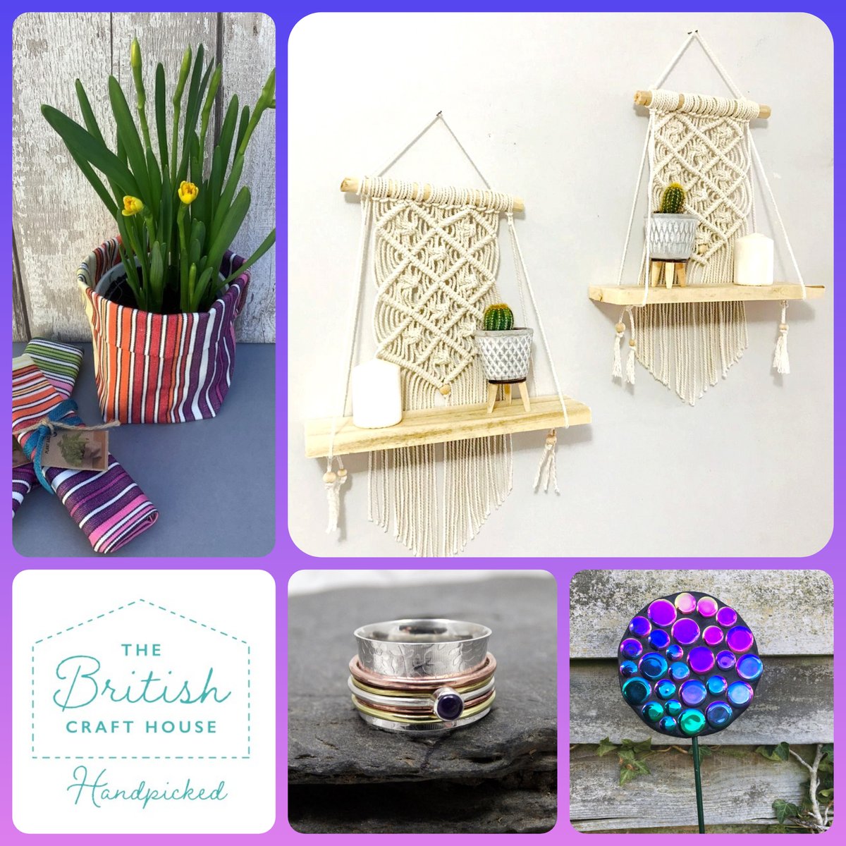 It's teamwork Thursday here at the @britishcrafthouse. I handpicked 3 other artisans and their work in purple 💜 how fantastic team we are 💪