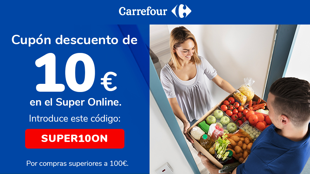 Twitter 上的 Carrefour España："📣 Si que hacer la compra, nuestro cupón descuento de 10€ para nuestro súper online!! 👏👏👏 Válido para compras superiores a 100€ y 31 de