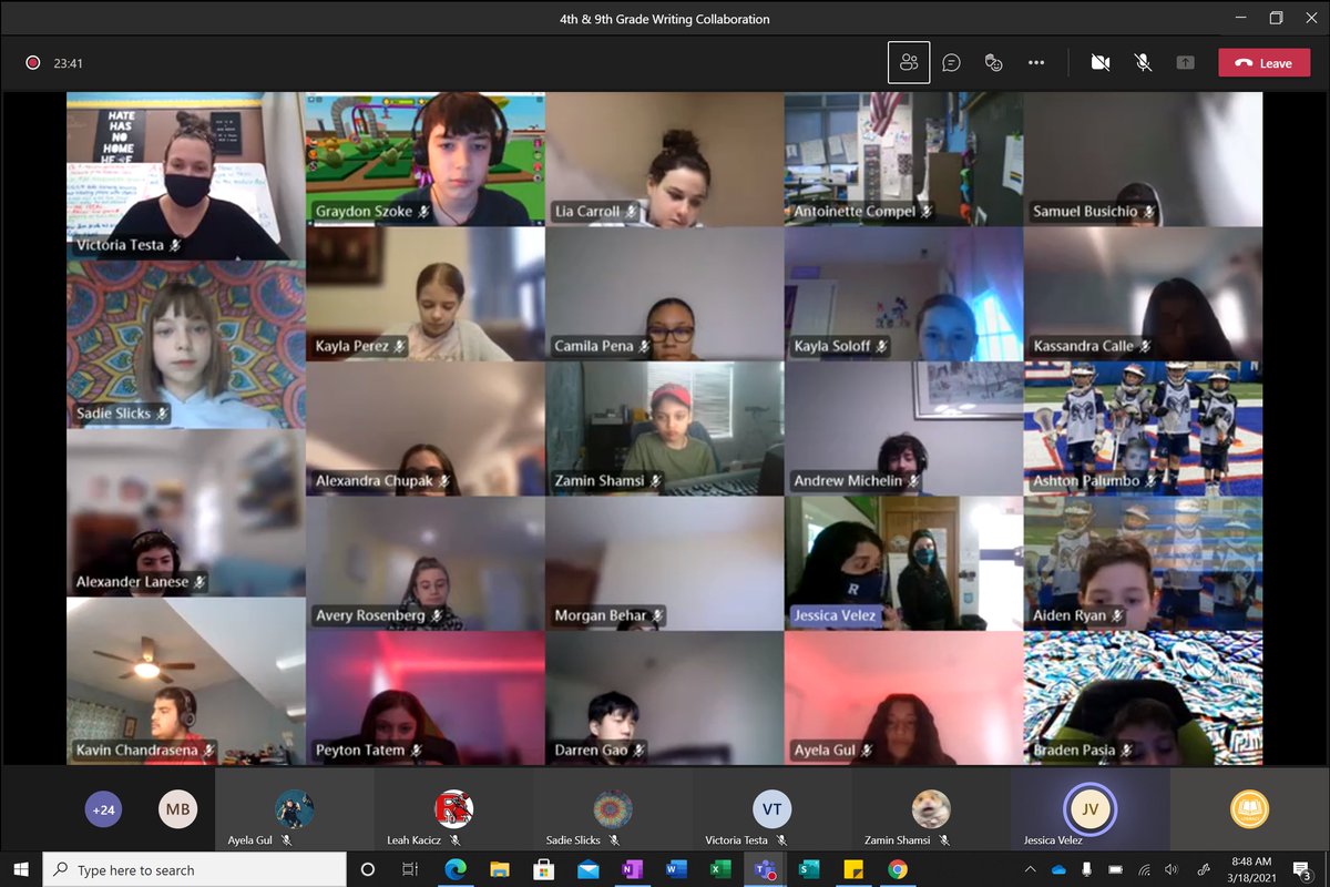 So impressed with our 4th and 9th grade writers who are pairing up to learn from each other! (&amp; so grateful to their innovative, amazing teachers!) <a href="/jessrodvelez/">Jessica Velez</a> @ToniCompel <a href="/ShongumElem/">Shongum Elementary</a> <a href="/CliffordRBurns/">Dr. Clifford Burns</a> <a href="/RandolphSchools/">Randolph Schools</a>