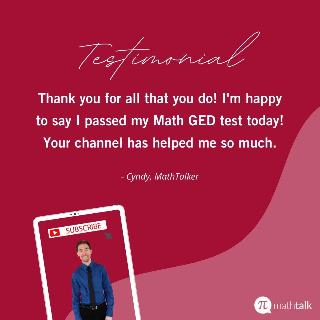 Congratulations Cyndy! Thanks for sharing.

This is your reminder to keep working towards obtaining your #GED, don't give up. 

If you need help preparing for the #math portion, visit ow.ly/6CQ650DfZvH for some GED math tips and tricks.

#Motivation #Testimonials