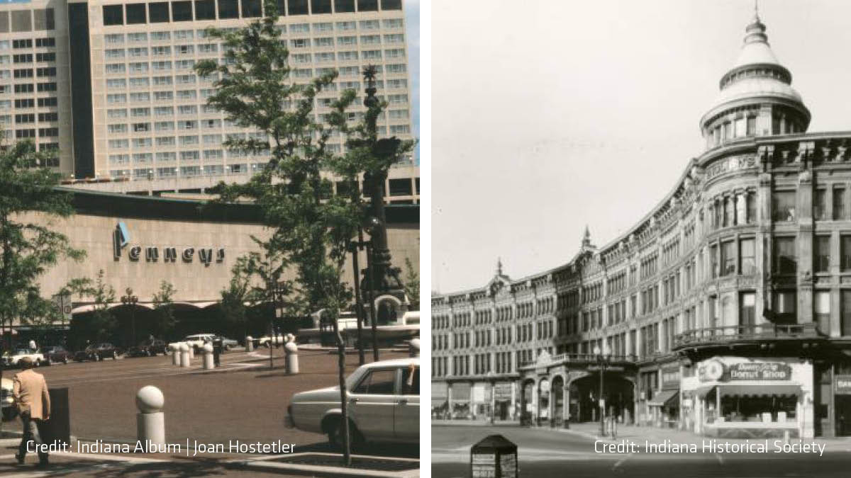 PreservIndy's tweet image. Coming right out of the box, the first match up is a battle between one of Indy's greatest lost buildings and the building that replaced it. 

The English Hotel &amp;amp; Opera house vs. J.C. Penney's 

(the poll is listed at the end of this thread 🧵)