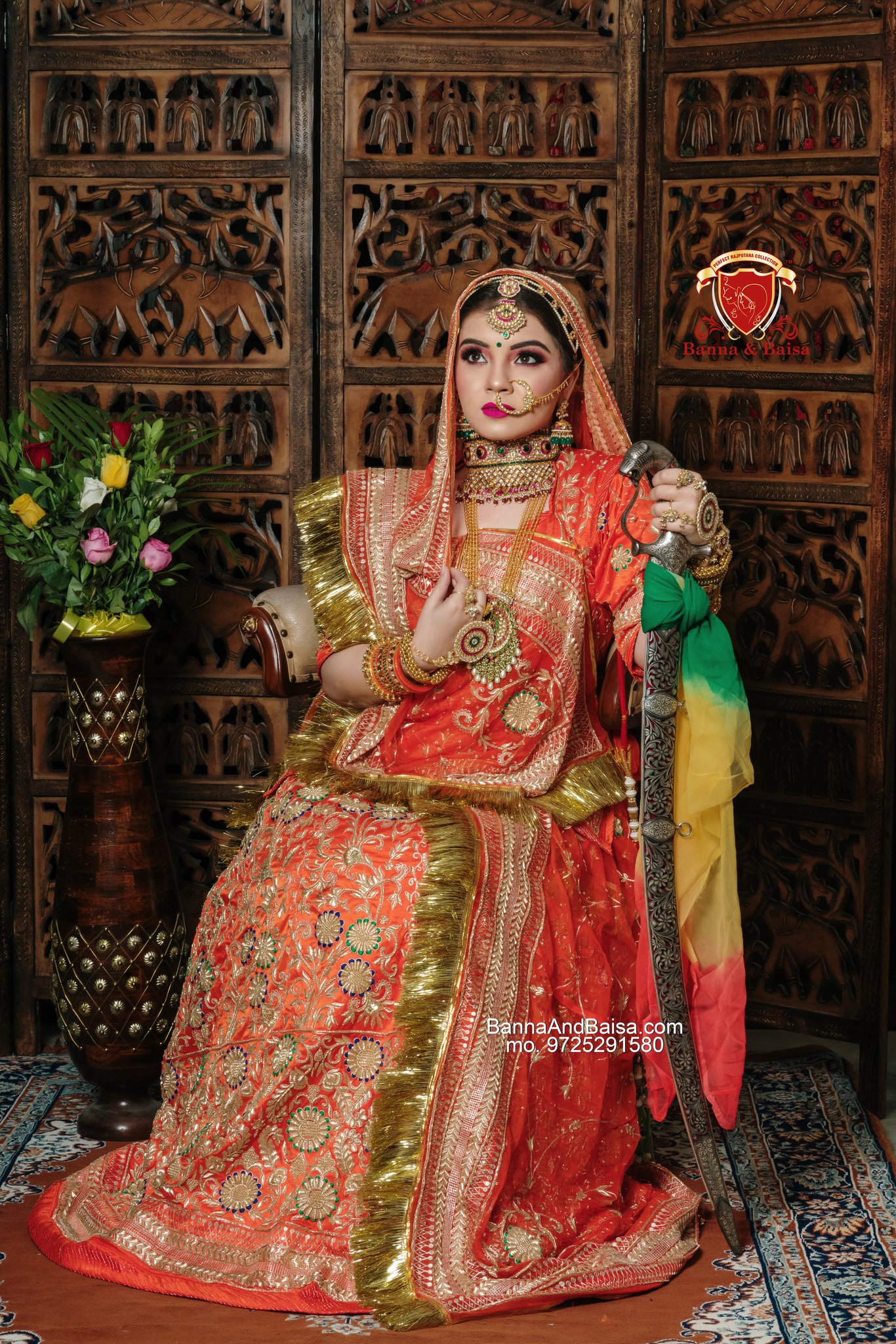 rajputi poshak orange colour