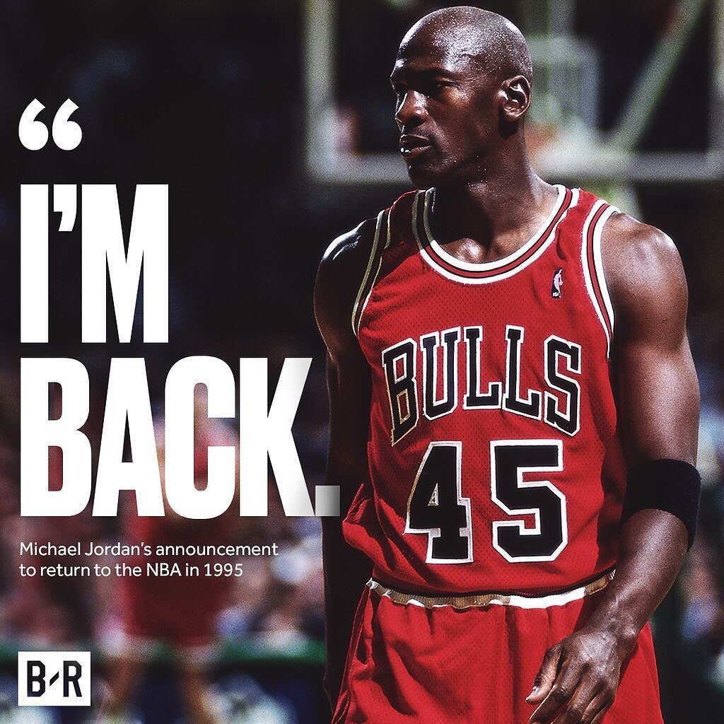 Bleacher Report on X: 26 years ago today: MJ sent the fax. 🐐 I'm back.   / X