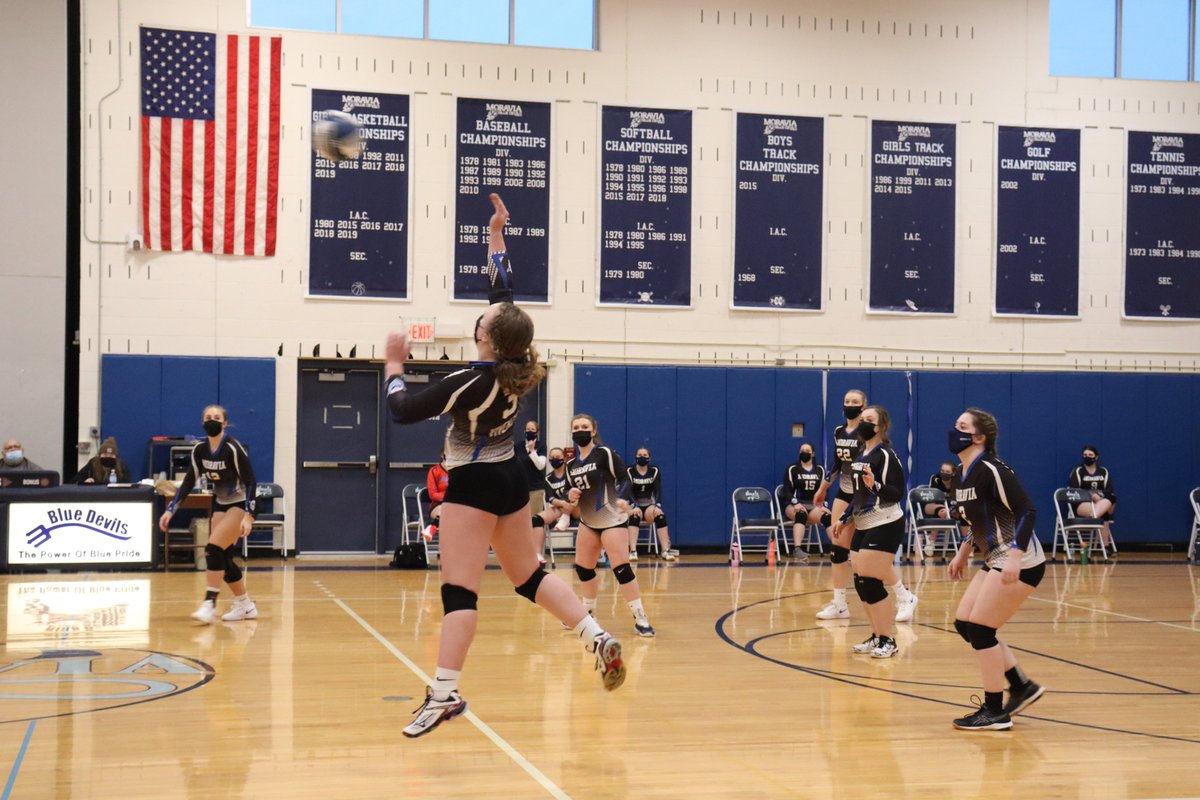A win in front of their fans! Last night our girls varsity volleyball team won against Union Springs. It was also our first time having fans this athletic season!