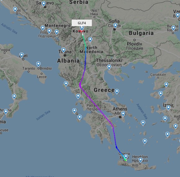Laurent_Le_Bloa's tweet photo. #Priority_1 Holdings LLC #ISR GulfstreamIV #N51PR that was involved in drone strikes in #Somalia is hanging around Eastern Europe. Tensions to come?
Today's flight: Chania Pristina Sarajevo Podgorica Tirana
#Kosovo #BosniaAndHerzegovina #Montenegro #Albania #Serbia
@OCCRP https://t.co/XLHRem72D2
