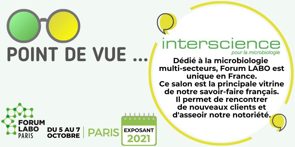 ForumLabo's tweet image. 🕶 [POINT DE VUE] @INTERSCIENCE s'exprime sur sa participation à #ForumLABO PARIS. 👍 Connaissez-vous ce fabricant français de matériel et consommable pour les laboratoires de microbiologie ? 
Retrouvez son avis ➡️ bit.ly/3rybagE
#Forumlabo #interscience