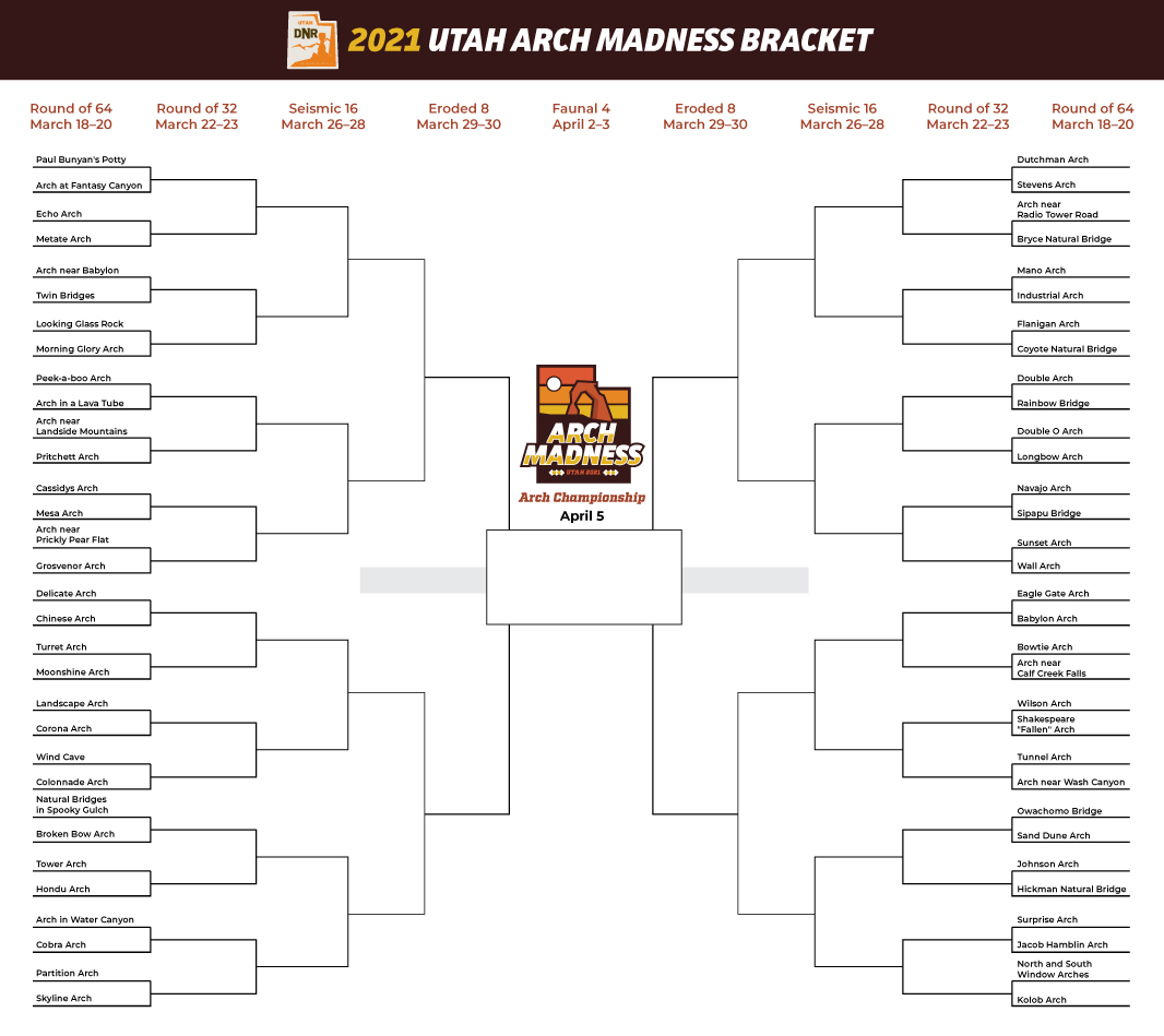 UtahDNR's tweet photo. Voting is open for the @utahgeological 's "Arch Madness" Round of 64. Vote at https://t.co/TDLeEz5vy0. Voting for this round runs through Saturday.
#archmadness https://t.co/cgloRQ0NQ5