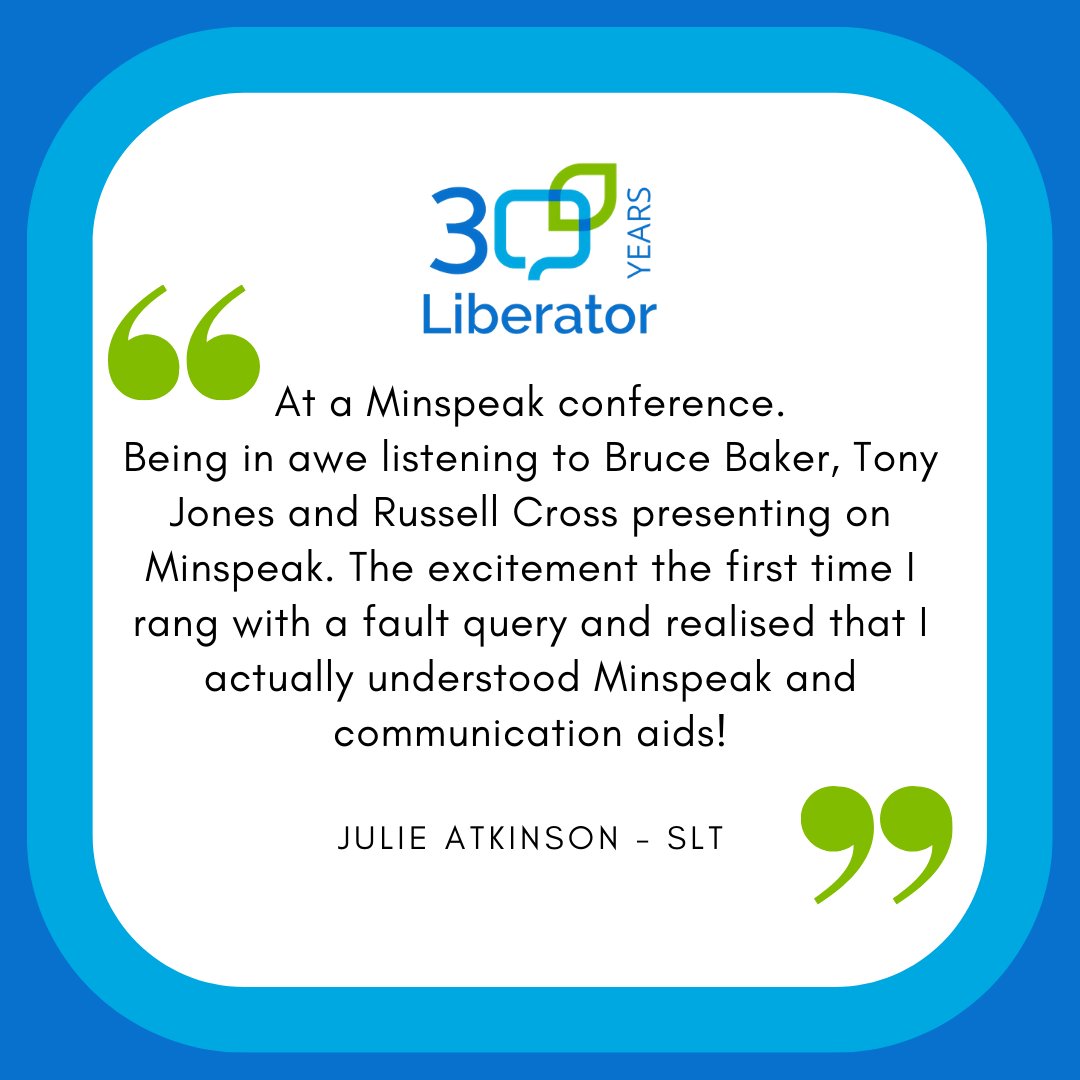 LiberatorLtd's tweet photo. A huge part of our 30 years is Minspeak which still plays a part in our high-tech AAC devices with vocabularies such as Unity, LAMP Words for Life and LLL - Thanks Julie for the memory :) #aac #augcomm #minspeak #assistivetech #slpeeps #otpeeps https://t.co/Oom8eds8x9