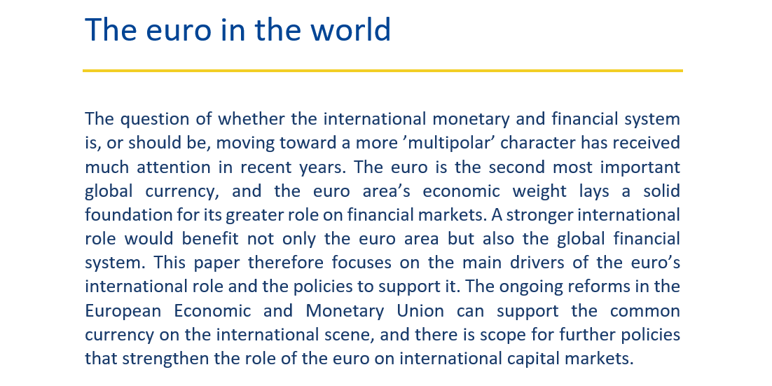 ESM_Press's tweet photo. #ESM Discussion Paper 16 presents the main drivers of the euro’s international role and the policies to support and strengthen it https://t.co/7JxxO50Wvz #ESMDP https://t.co/0oKOEr6ORh