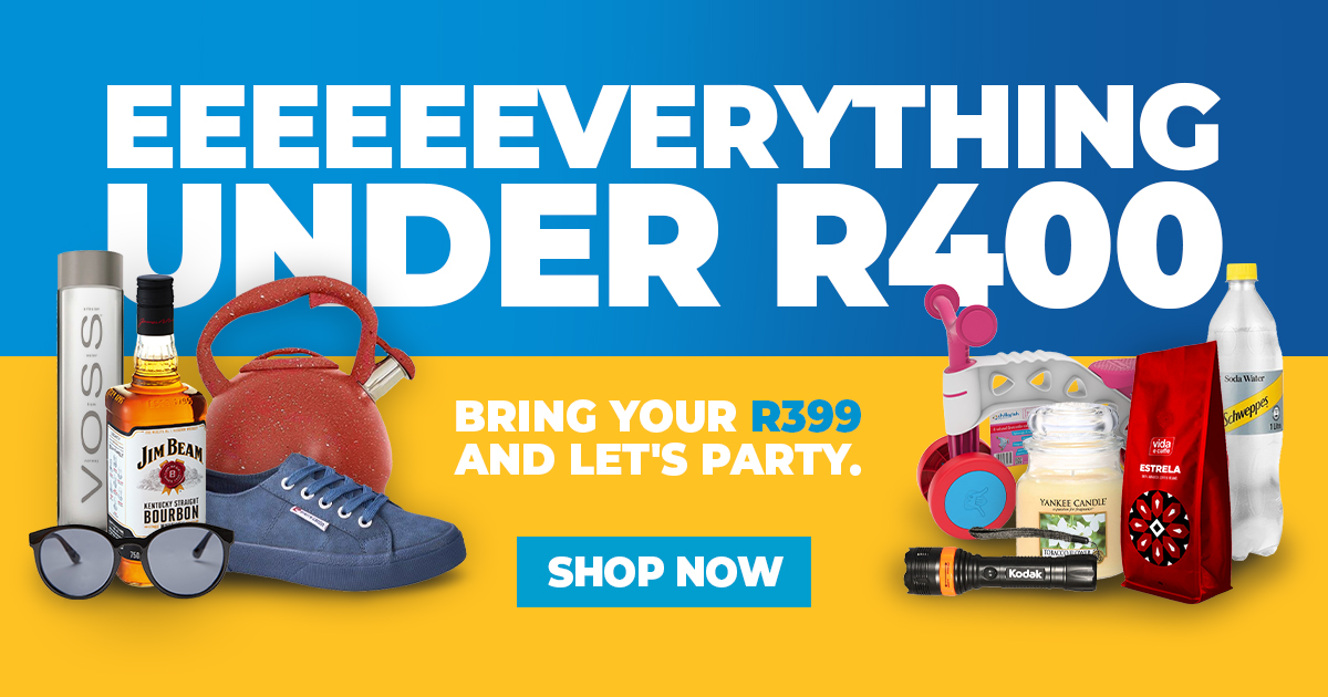 OneDayOnlycoza's tweet photo. Stop scrolling through your boring social media feed and score one of these sweet deals instead! All deals are under R400 - today only! Shop now at https://t.co/x6yOW9zCBf
Plus we're giving away a R400 voucher to shop, to enter all you have to do is RT using #under400 https://t.co/nZzbPZbQzI