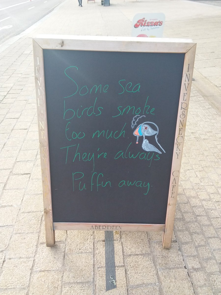 Mr_Inversnecky's tweet image. I blame the gulls. #inversnecky #cafeboard #aberdeen #StaySociallyDistant #Seagulls