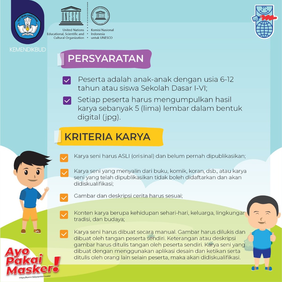 kniukemdikbud's tweet photo. #SobatDamaiKNIU, KNIU mengundang anak-anak di seluruh Indonesia untuk berpartisipasi dalam Sayembara Buku Harian Bergambar Enikki 2021/2022. Silakan baca informasi yang tertera pada infografik secara saksama dan kunjungi laman KNIU melalui tautan https://t.co/LIsoeQEydS. https://t.co/3jE8HkGG8P