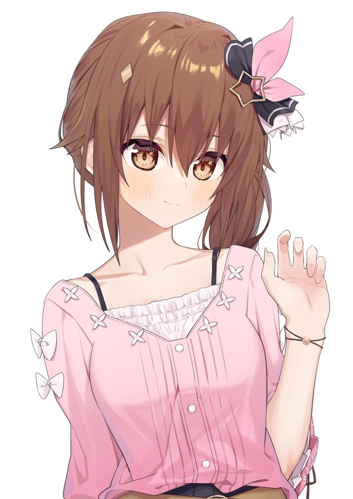 tokino sora 1girl official alternate costume brown hair solo hair flaps star (symbol) side ponytail  illustration images