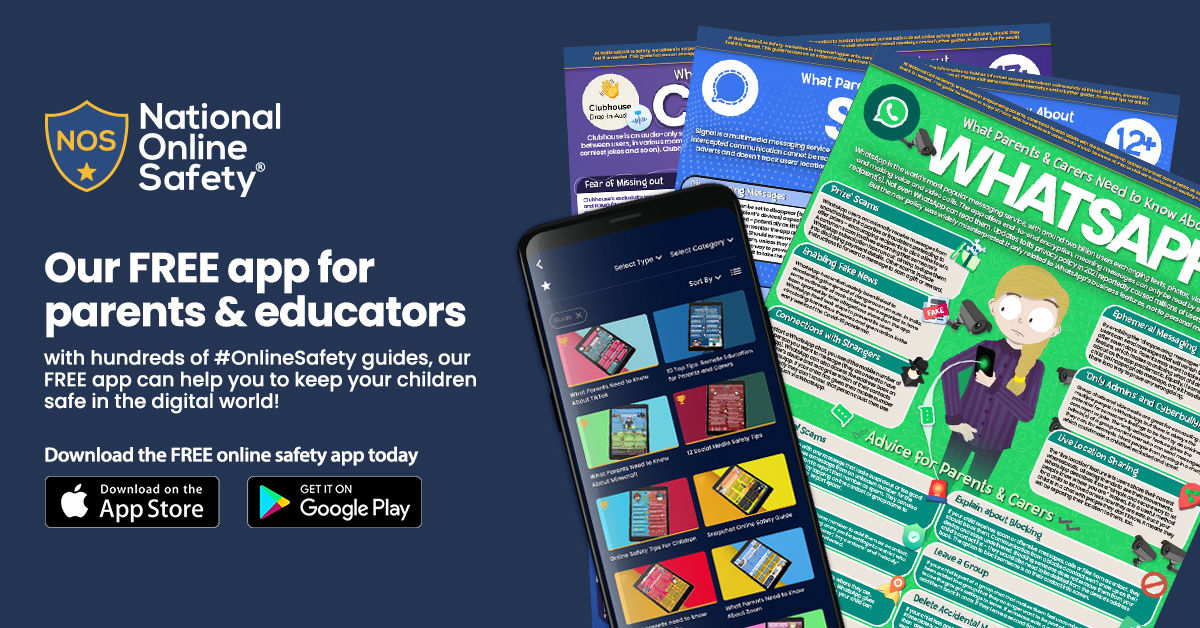 wake_up_weds's tweet photo. Have you downloaded our FREE #OnlineSafety app? 📱

The NOS app empowers parents, carers &amp; educators to understand online safety risks – anytime, anywhere.

There's a world of #OnlineSafety at your fingertips! 🌎

Apple: https://t.co/7nOaVpnGLn
Android: https://t.co/vFMWaGFIRn https://t.co/QRzlKENwr6