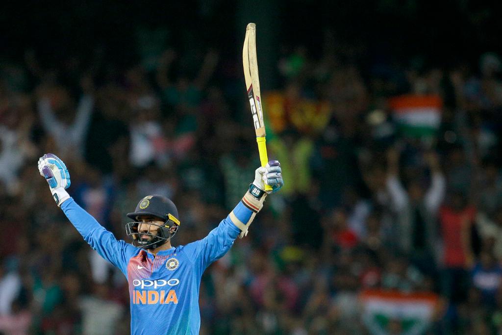 On this day in 2018, India won the Nidahas Trophy final match
 #IndiavsBang Under @ImRo45 's captaincy ... 
The last ball required 5 runs and Dinesh Karthik hit India's for six.and the hero of this match @DineshKarthik 🔥
#RohitSharma #DineshKartik #nidahastrophy
