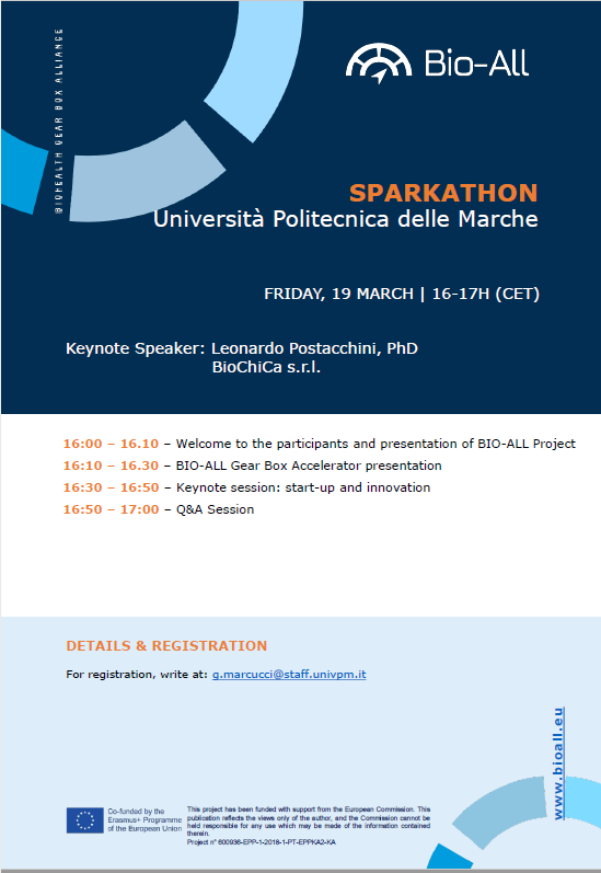 @UnivPoliMarche will organise their second BIO-ALL Italian sparkathon about the Biohealth sector on the 19th of March at 16.00 italian time! 👇 bioall.eu/blog/join-the-…
