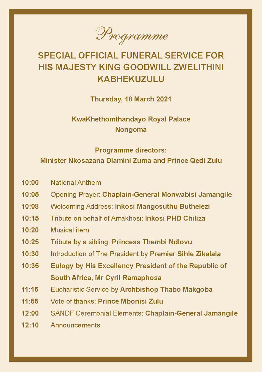 WandZFoundation's tweet photo. Her Serene  Highness Princess Charlene of Monaco 🇲🇨 is in attendance. The Zulu nation, all South Africans and the Wandile Zulu Foundation are very proud of you @MonacoTribuneEN @VisitMonaco @PCMFSouthAfrica @MonacoTech_MC @Monaconow_Fr @MEB_Monaco #RIPKingGoodwillZwelithini https://t.co/93MOjsKT8L