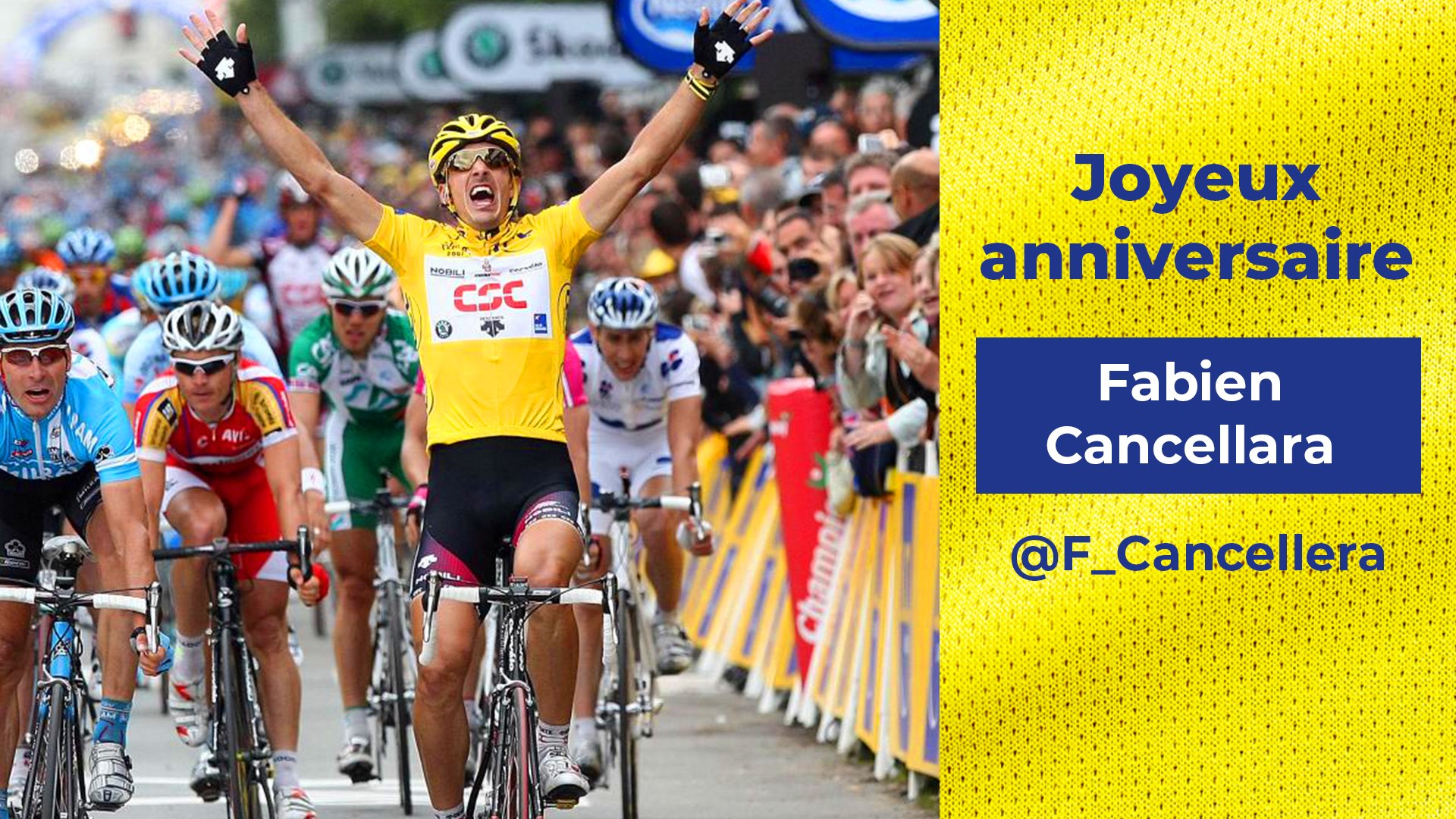 Maillot Jaune Lcl Il A Porte 29 Fois Le Maillotjaunelcl Et Fete Ses 40 Ans Aujourd Hui Joyeux Anniversaire A F Cancellara