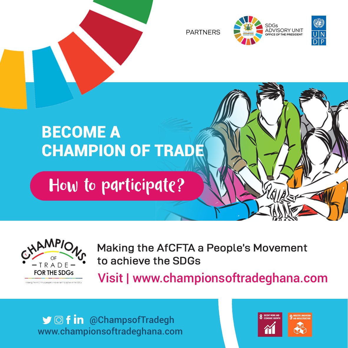 Submit your proposal via written text and video! Do visit championsoftradegh.com for more!
Proudly brought to you by @sdgspresidency and <a href="/UNDPGhana/">UNDP Ghana</a>!
#Championsoftradeghana

#COTGhana