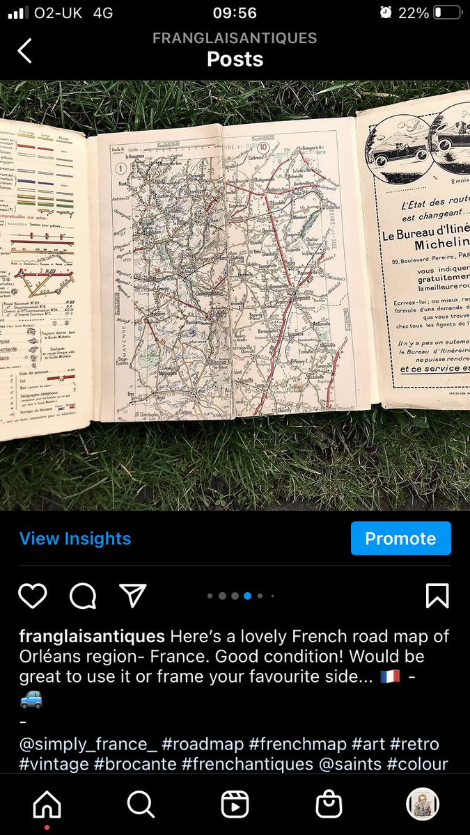 FranglaisA's tweet image. Here’s a lovely French road map of Orléans region- France. Good condition! Would be great to use it or frame your favourite side... 🇫🇷 -
🚙 
-
@simply_france_ #roadmap #frenchmap #art #retro #vintage #brocante #frenchantiques @saints