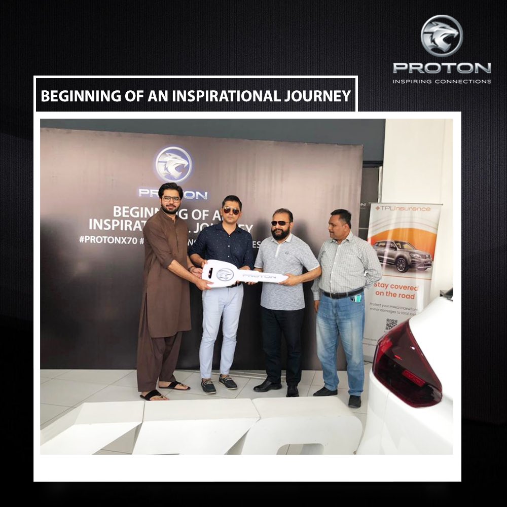 Proton X70 is gearing up to become the new favorite of the nation. Recently, PROTON Apollo Motors Karachi delivered Proton X70 to an enthusiastic customer Mr Muhammad Sohail - Director 3PL, Special Projects & COD Business.  
#ProtonPakistan #InspirationalJourney #Karachi#