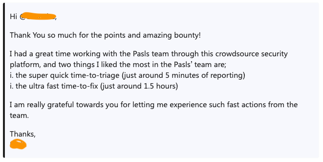 npasls's tweet photo. We care about security. That's why we have been paying bounties to our bug hunters and  fixing them as soon as they are reported. https://t.co/TvW1SDJmlh