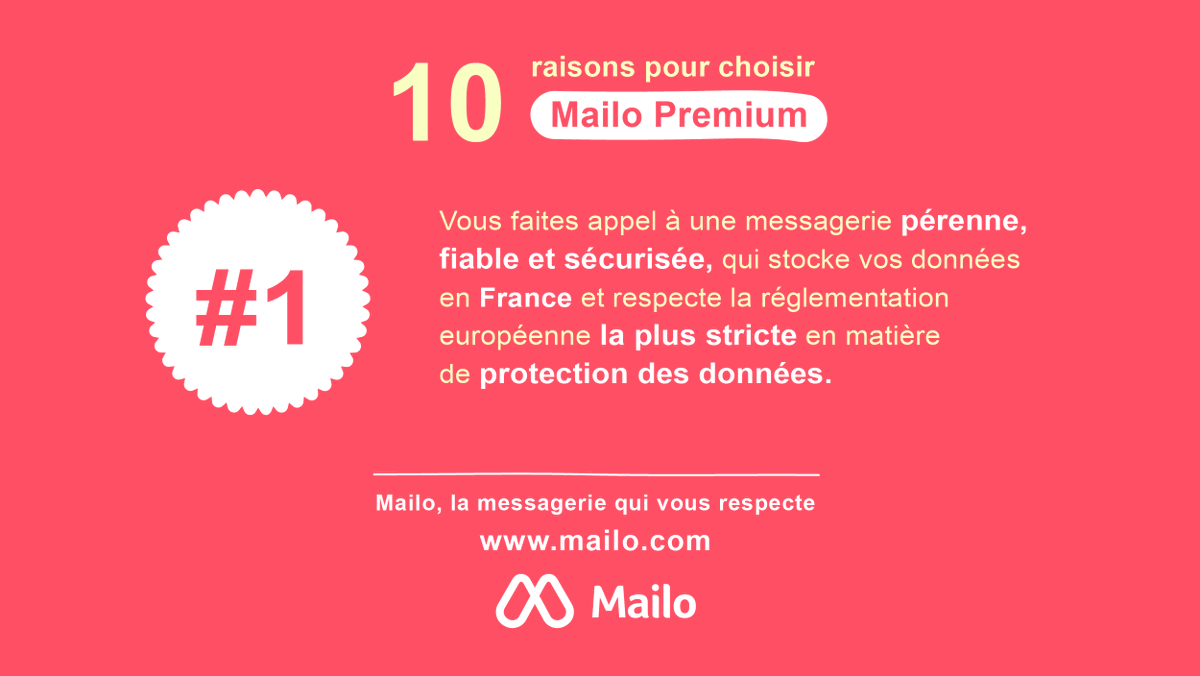 HelloMailo's tweet photo. Si vous en avez assez de payer avec vos #données le service des géants du web, abonnez vous au #Mailo Premium pour 1 € par mois et pour d'autres raisons que nous rappelons à travers ces quelques images. #souveraineténumérique #RAISON1 https://t.co/thJpB4PYiF