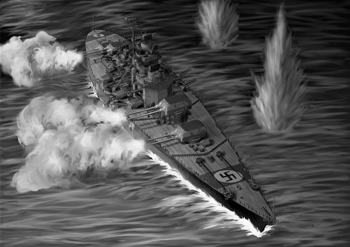 Tiger N 本アカ 漫画練習中 大和とビスマルクの戦艦絵を白黒にしたら 確かにこれはこれでカッコいいかも イラスト好きな人と繋がりたい 絵描きさんと繋がりたい ミリタリー 軍艦 ドイツ どこかの誰かに刺さればそれで良い T Co Teppqcwuls