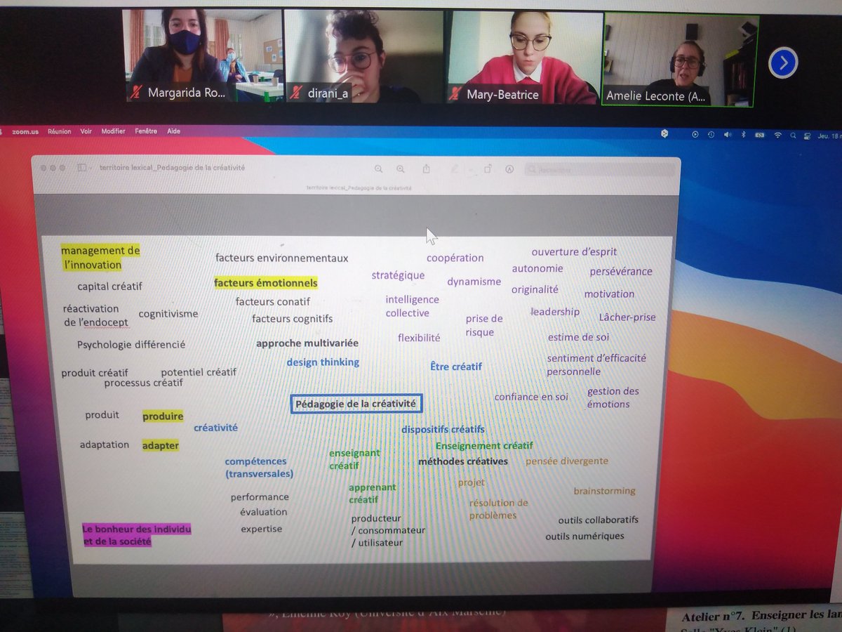 Approcher théoriquement la créativité, <a href="/drsmetty/">Dr. Cindy DE SMET</a> <a href="/rln_mary/">Mary-Beatrice Răileanu</a> Dirani et Leconte creativite2021.sciencesconf.org
La créativité dans le champ de l'enseignement et de la médiation