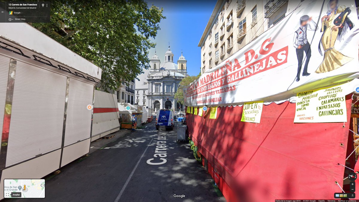 Buscando una calle en Google Maps aparece esta foto de un puesto de gallinejas en unas fiestas populares. Google jugando con mis sentimientos de madrileño. 😭😭