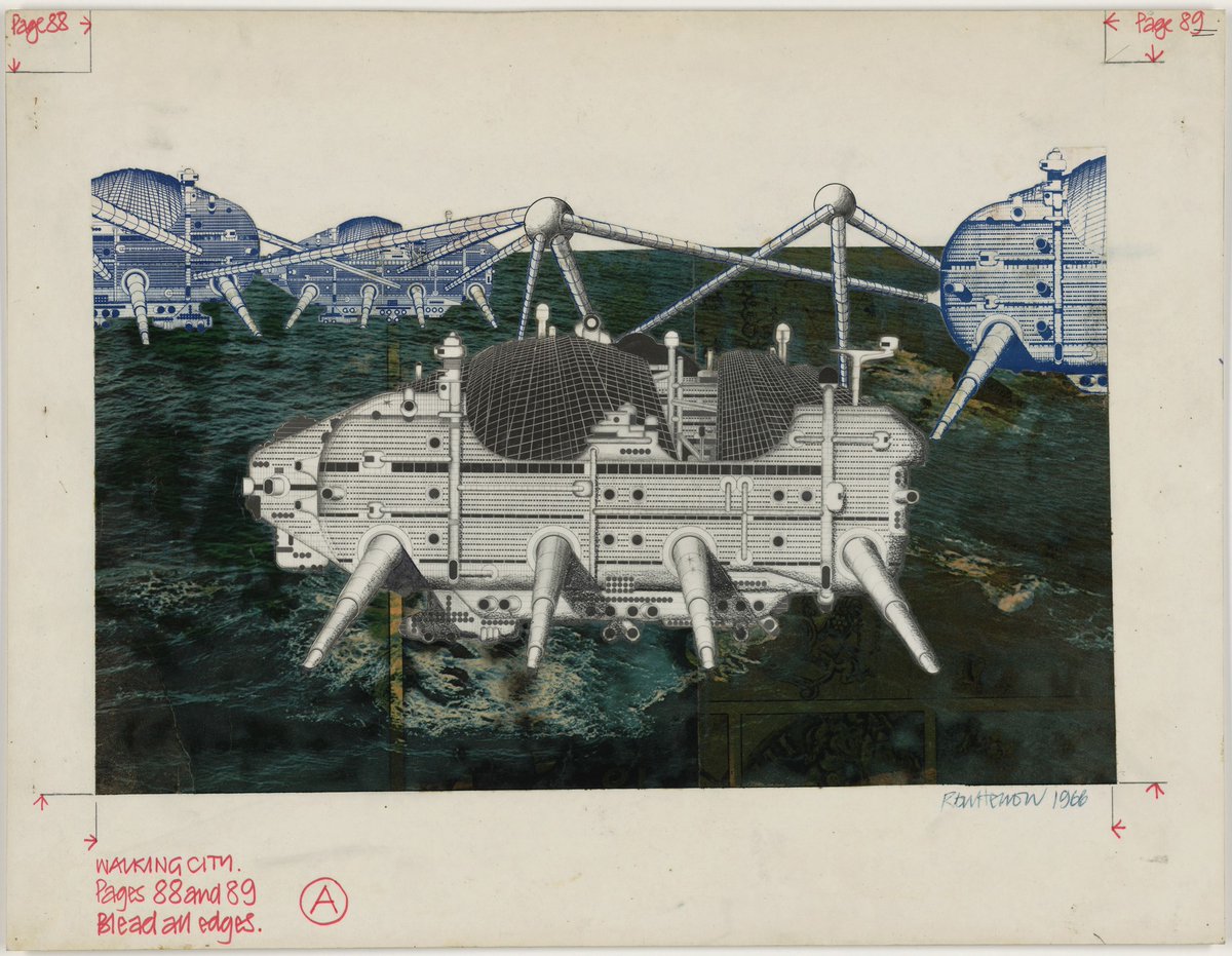 bja_samuel's tweet photo. Walking cities

In the 1960s architect Ron Herron designed collages of his concept of Walking Cities. Rejecting the notion that a city is a fixed location and re-imagined them as giant insect-like moving cities.

#art #collage #architecture #cities #RonHerron https://t.co/cSdwxqGrcV
