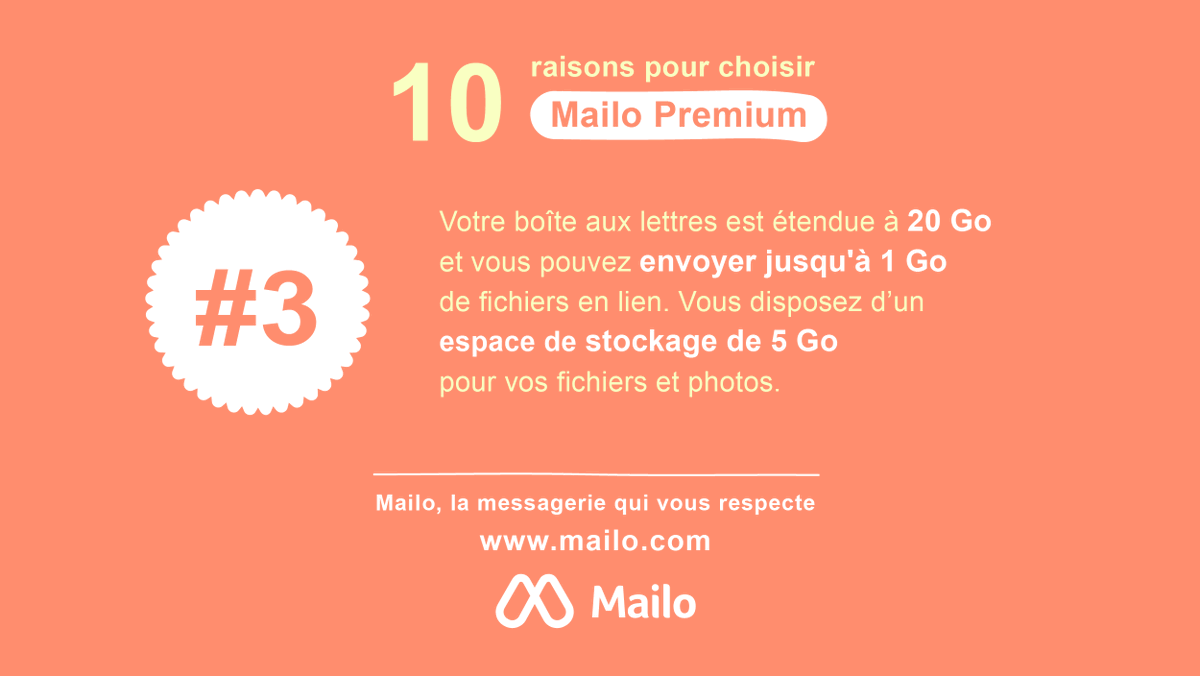 HelloMailo's tweet photo. Si vous en avez assez de payer avec vos #données le service des géants du web, abonnez vous au #Mailo Premium pour 1 € par mois et pour d'autres raisons que nous rappelons à travers ces quelques images. #souveraineténumérique #Cloud #RAISON3 https://t.co/AvILBVlov0