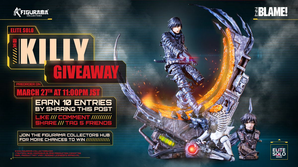 Figurama Collectors フィギュラマコレクターズ Facebook Giveaway Win A Killy Elite Solo Statue Link T Co 1a0hskjo1s Preorders Open Mar 27th At 11 00pm Jst T Co 2a98qbitwd ブラム 霧亥 エリート ソロ フィギュア 予約