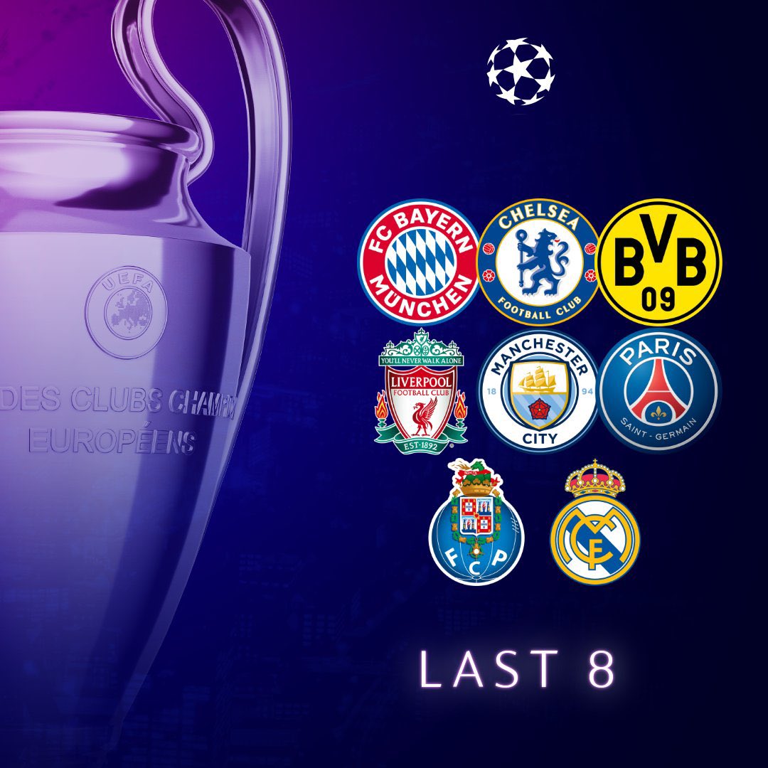 Ya están los 8 mejores equipos de Europa, se vienen los cuartos de final de la #UEFAChampionsLeague