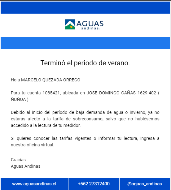 mqcdsg's tweet photo. @aguas_andinas 3 años pidiendo que eliminen  mi perfil y mi correo electrónico y siguen llegando notificaciones todos los meses, es decepcionante NO PUEDAN corregirlo, tan malos son sus informáticos? yo no puedo eliminarlo son Uds. quienes deben. Gracias ! https://t.co/DVL14gadWR