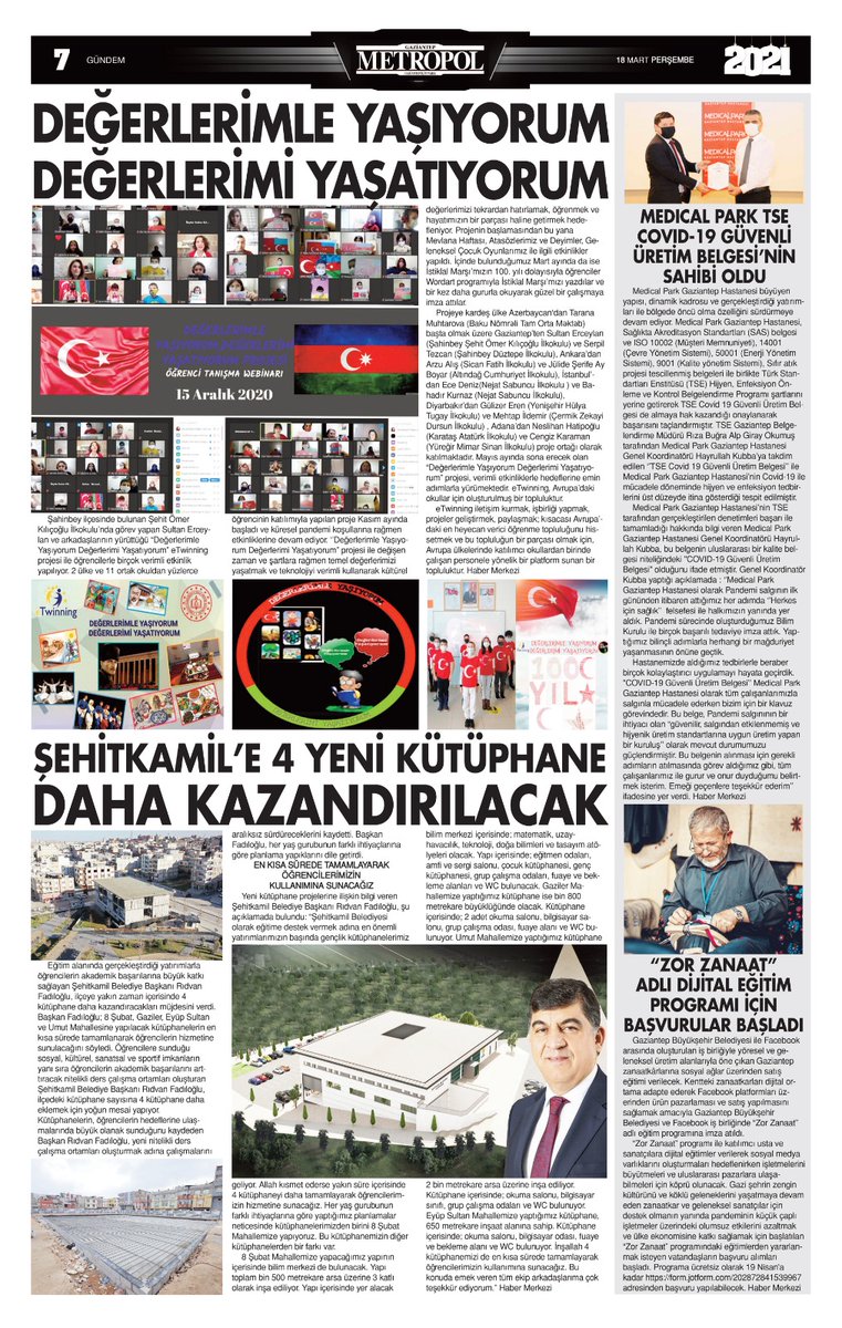 ErceylanSultan's tweet photo. Değerlerimle Yaşıyorum Değerlerimi Yaşatıyorum Projesi 3. Kez Yerel Basında... @eTwinningDestek @etwgaziantep @SehitOmerio @eTwinningTurkey @degerlerim2020 https://t.co/QsqAGqn0Ml