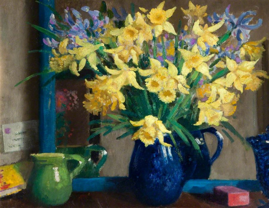 This week's #OnlineArtExchange theme is Irish art &amp; artists.
We've chosen this bright spring-like painting by portrait &amp; still life artist James Sinton Sleator from <a href="/Armagh_CoMuseum/">Armagh County Museum</a> 

Daffodils, James Sinton Sleator (1885-1950)
 
Photo credit: Armagh County Musuem, <a href="/artukdotorg/">Art UK</a>