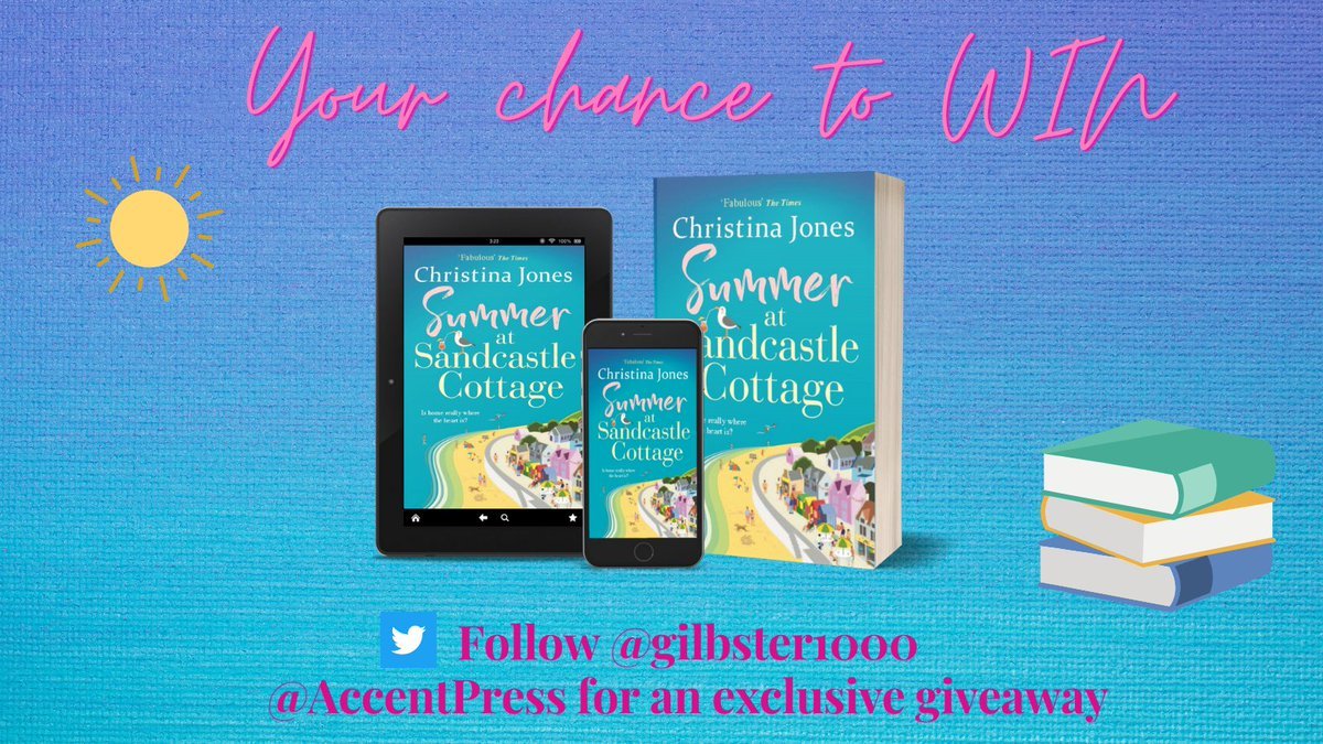 Come back in just over an hour for a fabulous #giveaway for Summer at Sandcastle Cottage by @ChristinaJ2021 So excited!! @AccentPress