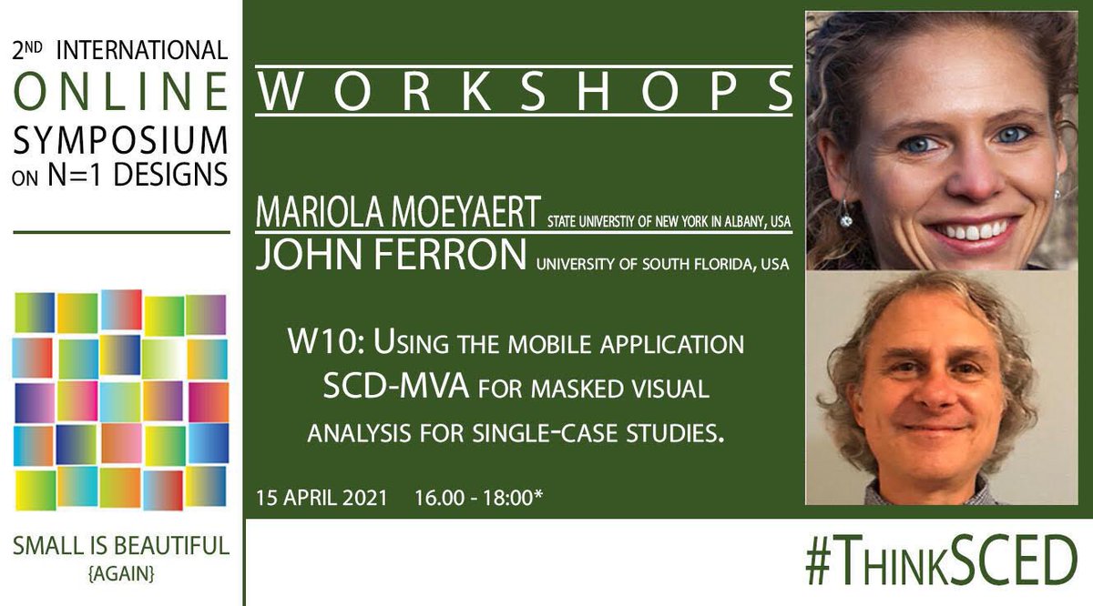 🚨🚨🚨We have spots left in Workshop 🔟!

Interested in #SCED and #Mhealth? 

Join us to learn more about conducting masked visual analyses using the SCD-MVA mobile app (which was created by our workshop speakers themselves)! 

Register here: ppw.kuleuven.be/ogp/smallisbea…

#ThinkSCED